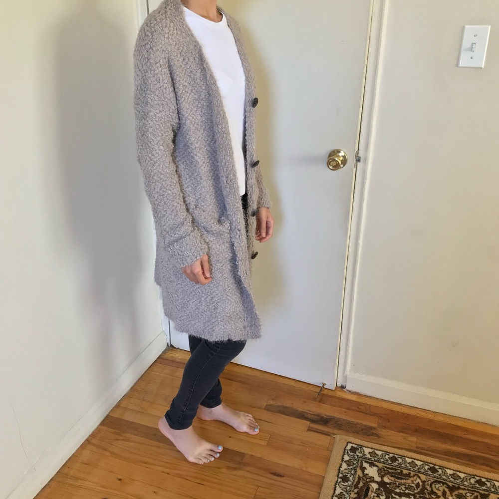 Bottom-Down Double Pocket Long Cardigan - Picture 3 of 6